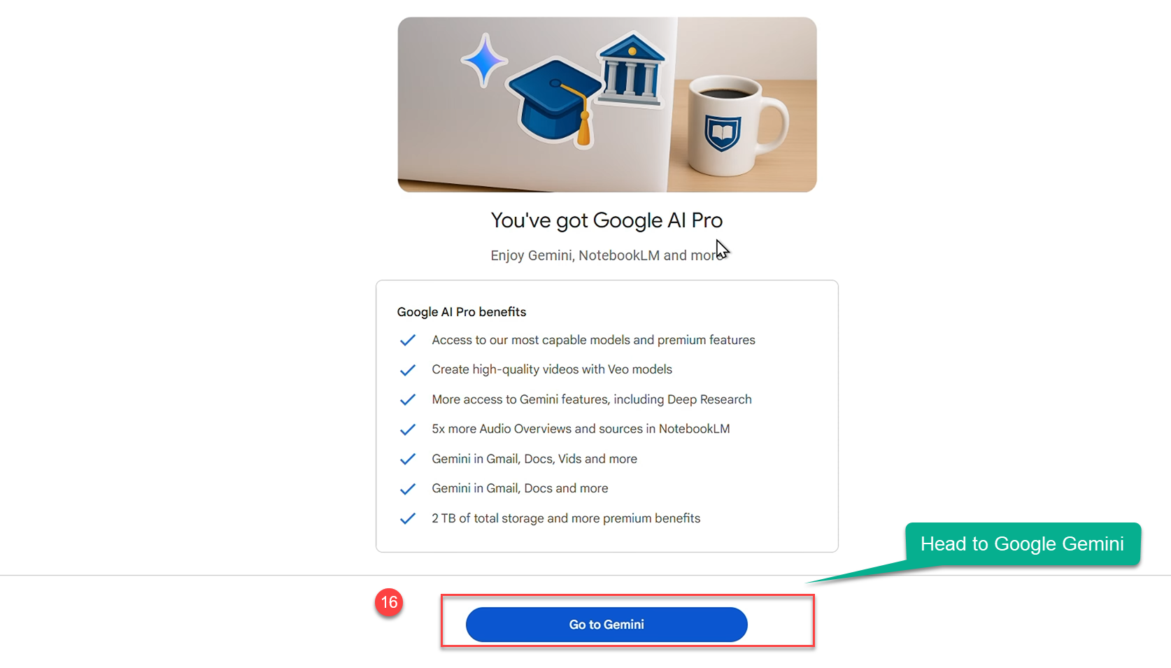 Screenshot of Google AI Pro benefits and features