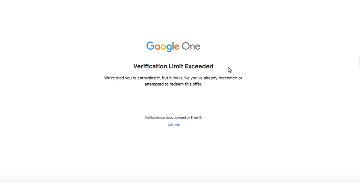 Screenshot of final verification screen or error message